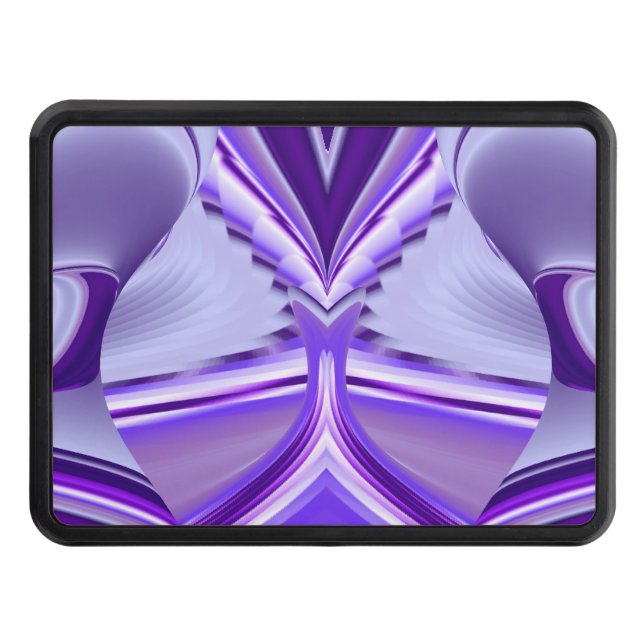 Purple Flower Dreams, Abstract Fantasy Rainbow Art Hitch Cover (Front)