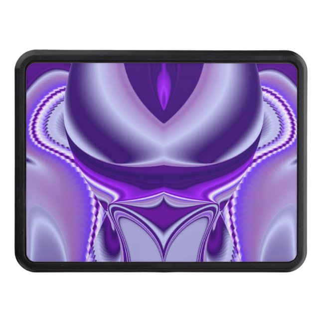 Purple Flower Dreams, Abstract Fantasy Rainbow Art Tow Hitch Cover (Front)