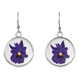 Purple Flower Earrings