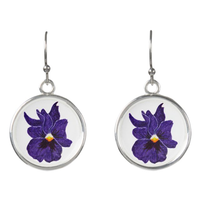Purple Flower Earrings (Front)