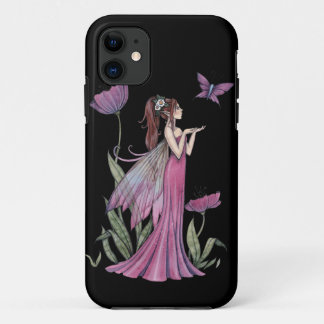 Purple Flower Fairy and Butterfly iPhone Case