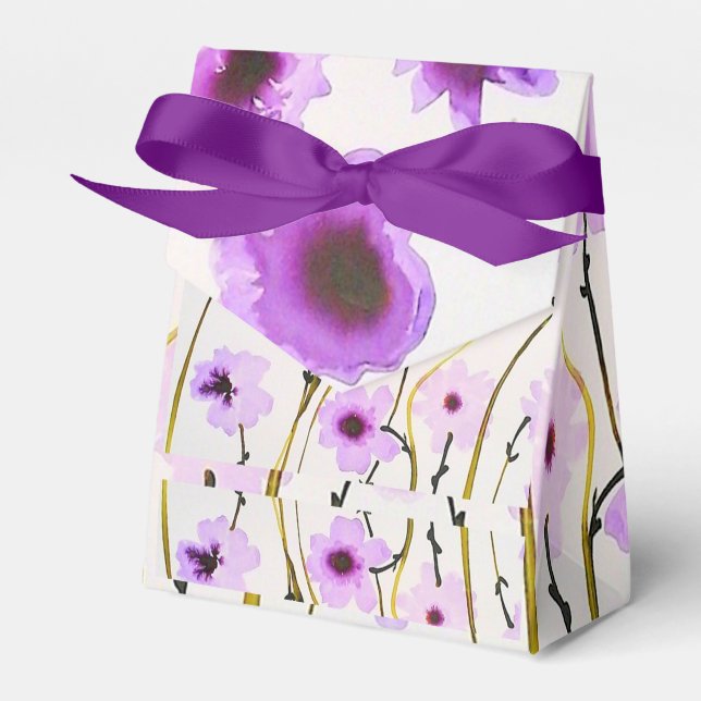 Purple flower Favor box (Front Side)