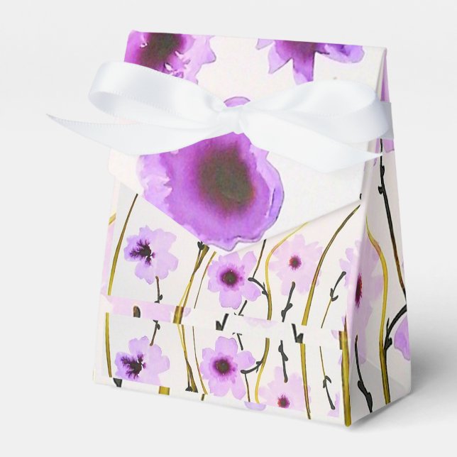 Purple flower Favor box (Front Side)