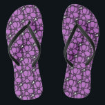Purple Flower Flip Flops<br><div class="desc">This is an original drawing that has been scanned and cleaned up for reproduction</div>