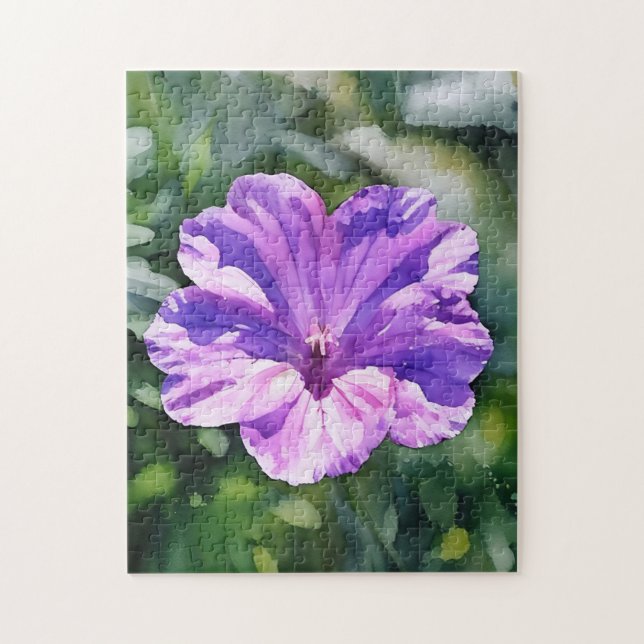 Purple Flower Floral Fun Art Puzzle (Vertical)