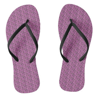 Purple Flower Floral Women's Flip Flops