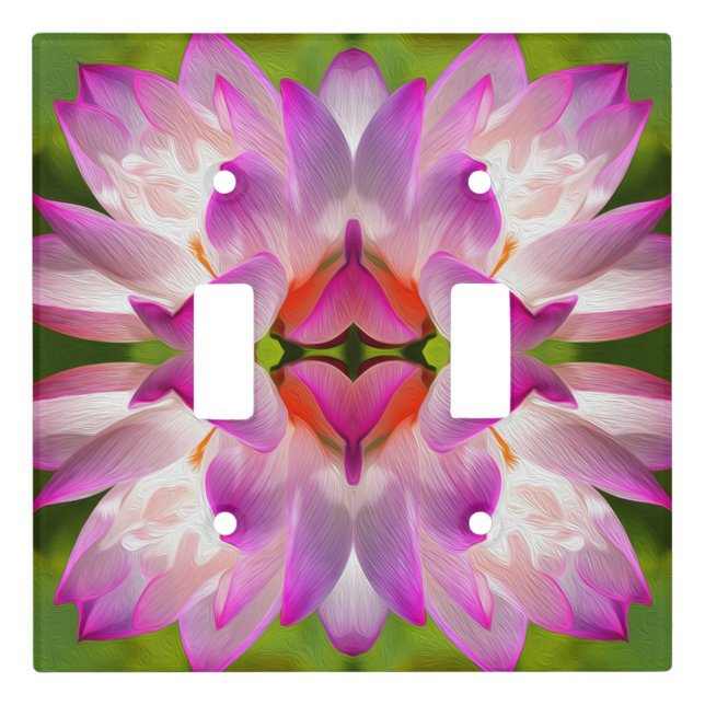 PURPLE FLOWER - Fractal Art - Light Switch Cover (Front)