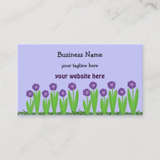 Customizable Purple Flower Garden Business Cards
