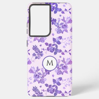 Purple Flower Garden Monogrammed 