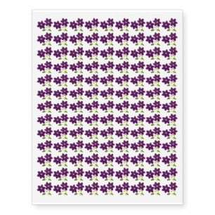 Purple Flower Garden Nature Design Temporary Tattoos