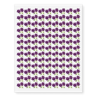 Purple Flower Garden Nature Design Temporary Tattoos