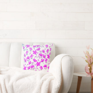 Purple Flower Garden Throw Pillow