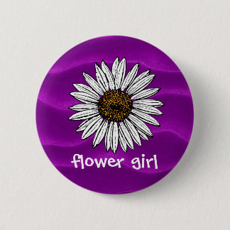 Purple Flower Girl button