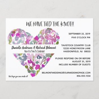 Purple Flower Heart After Wedding Idpp3 Invitation by PetitePaperie at Zazzle