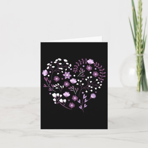 Purple Flower Heart  Card