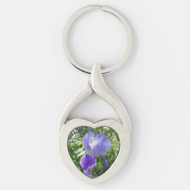 Purple Flower Heart Keychain (Front)
