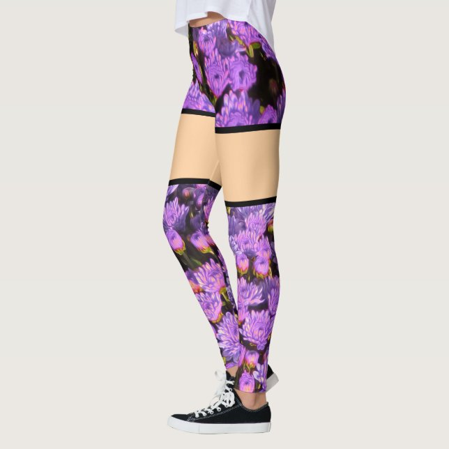 Purple Flower Illusion Leggings (Left)