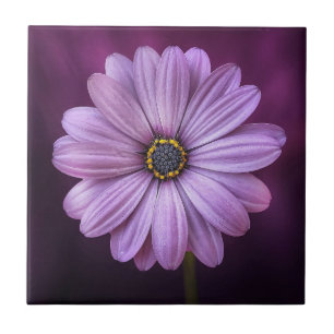 Purple Flower in Bloom Ceramic Tile