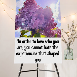 Purple Flower Inspirational Quote Design Foam Board