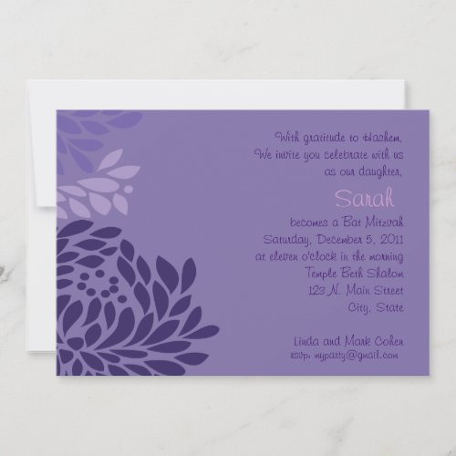 Purple flower invitation