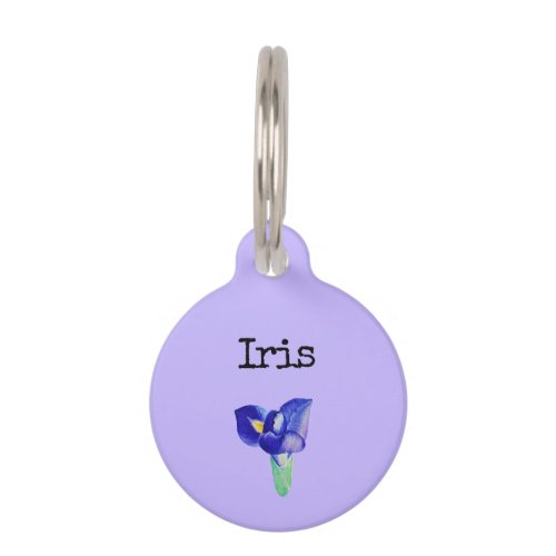 Purple Flower Iris Pet ID Tag