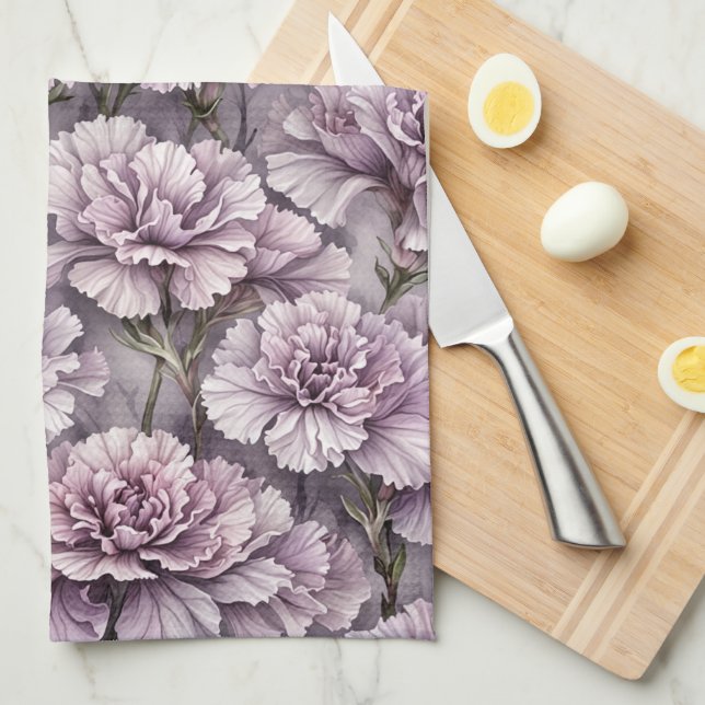 Purple Flower Kitchen Towel (Quarter Fold)