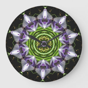 Purple Flower Large Clock