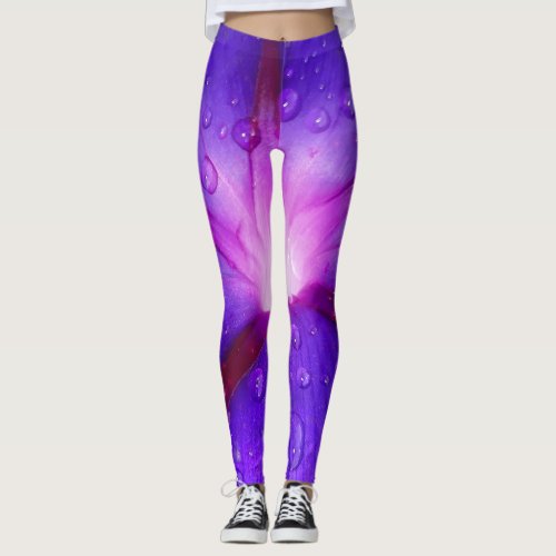 Purple flower leggings