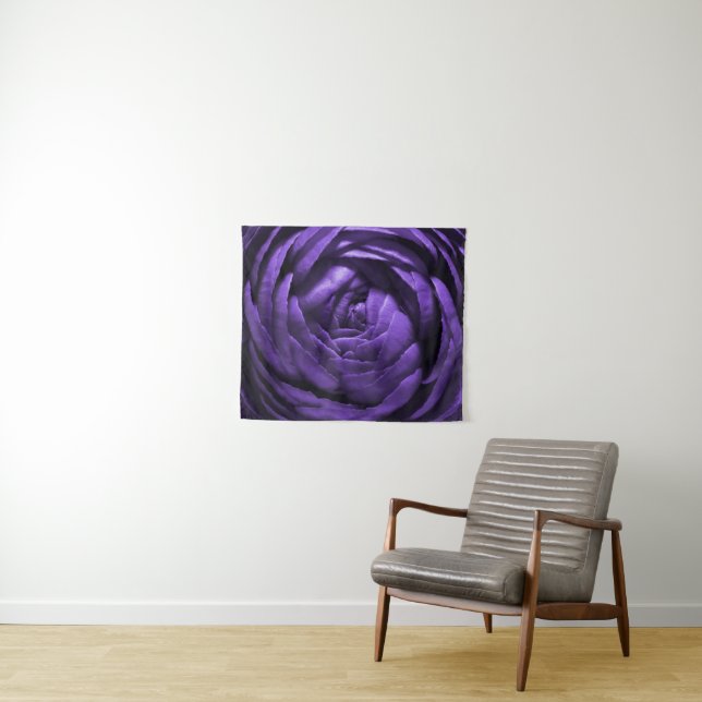 Purple Flower Macro Shot Tapestry (In Situ (Horizontal))