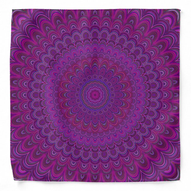 Purple flower mandala bandana (Front)