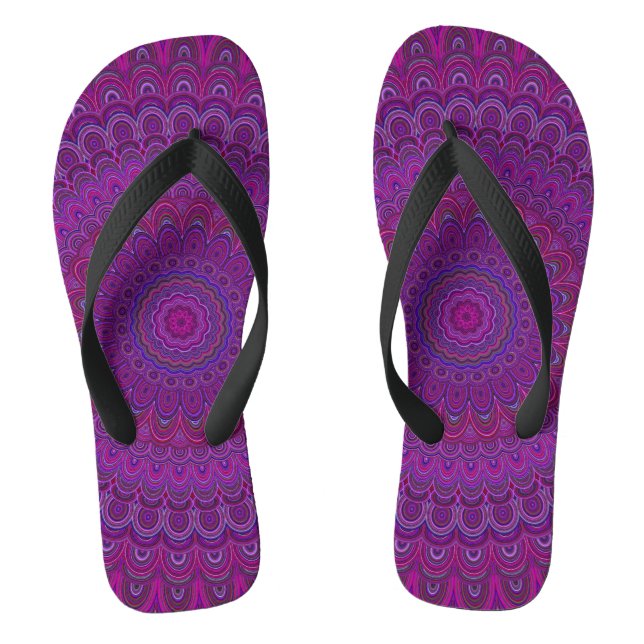 Purple flower mandala flip flops (Footbed)