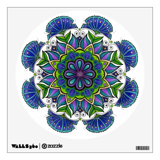 Purple Flower Mandala Wall Decal (Front)