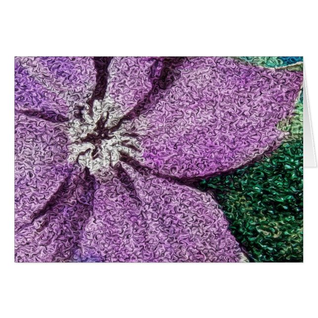 Purple Flower Mixed Media Digital Art Cards (Front Horizontal)