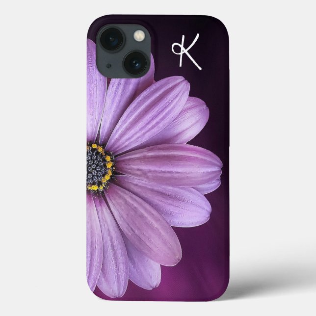 Purple Flower Monogrammed Case-Mate iPhone Case (Back)