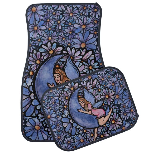 Purple Flower Moon Fairy                           Car Floor Mat (Set)