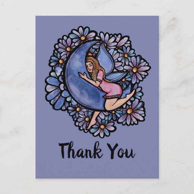 Purple Flower Moon Fairy       Postcard (Front)
