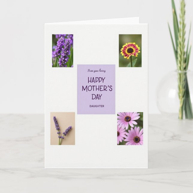 Purple Flower Mothers Day Card (Front)