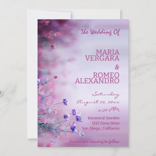 Purple Flower of Wedding Invitation Theme