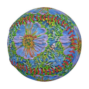 Purple flower painting baseball