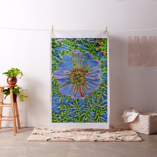 Purple flower painting fabric