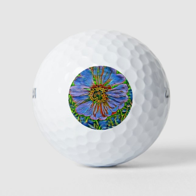 Purple flower painting golf balls (Front)
