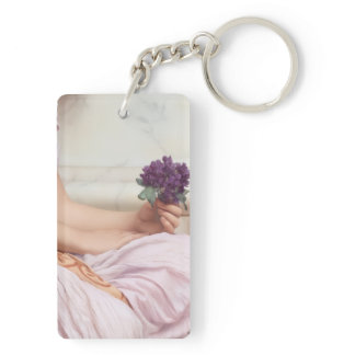purple flower painting keychain