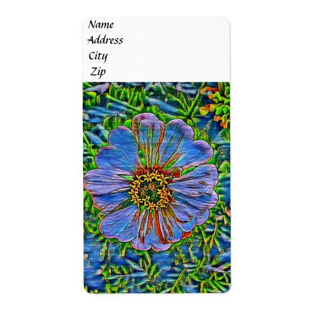 Purple flower painting label (Front)