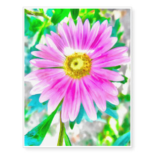 Purple flower painting temporary tattoos