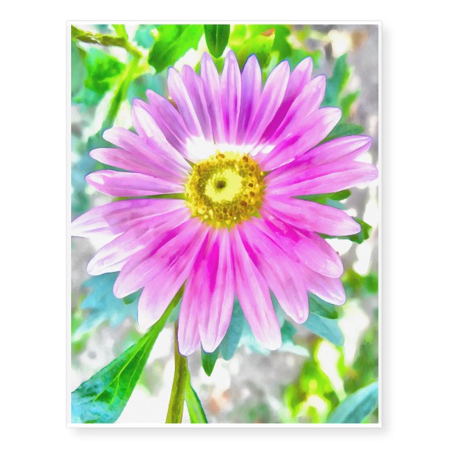 Purple flower painting temporary tattoos (Front)