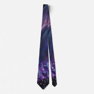 Purple Flower Painting Tie