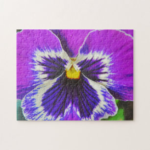 Purple Flower Pansy Floral Art Puzzle