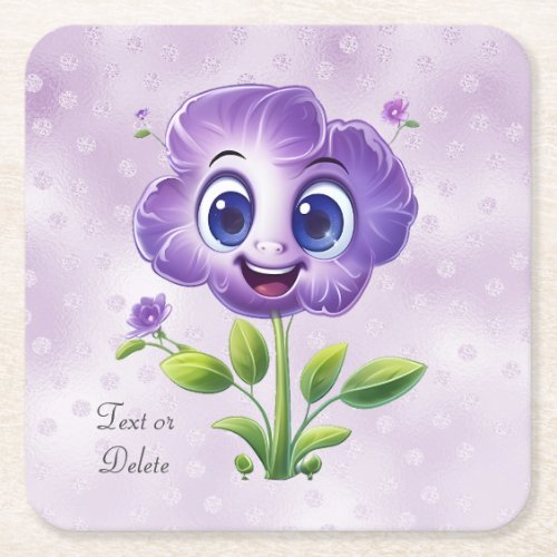 Purple Flower Paper Coaster