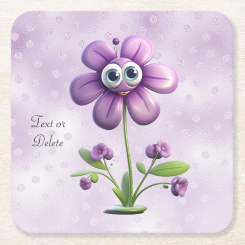 Purple Flower Paper Coaster