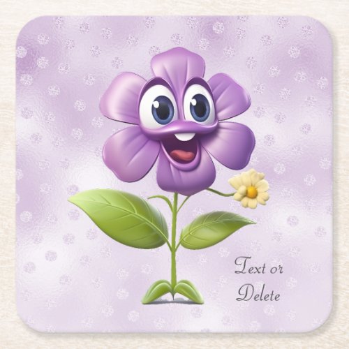 Purple Flower Paper Coaster